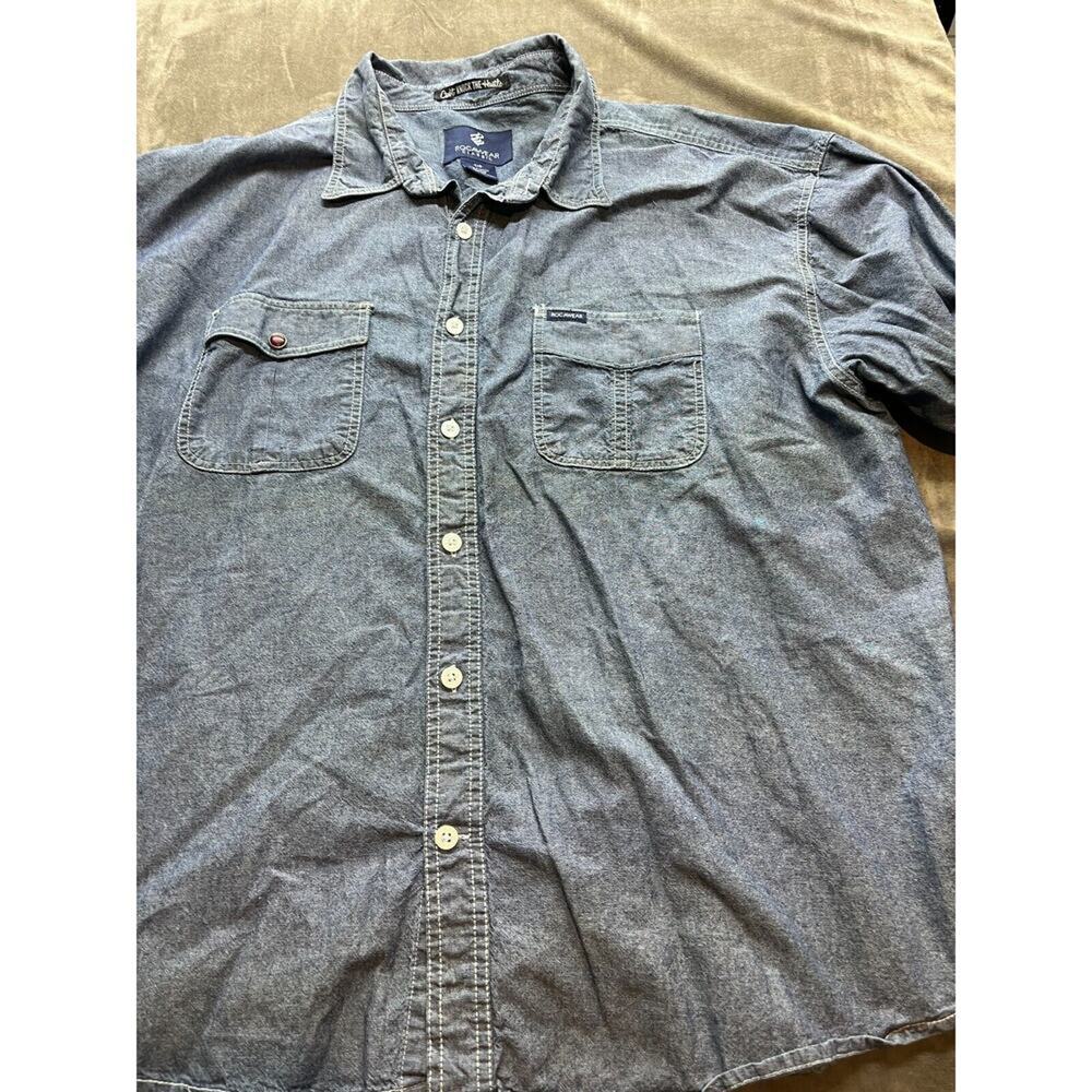 RocaWear shirt mens 5XB‎ 5XL XXXXXL BIG blue Blue long sleeve
